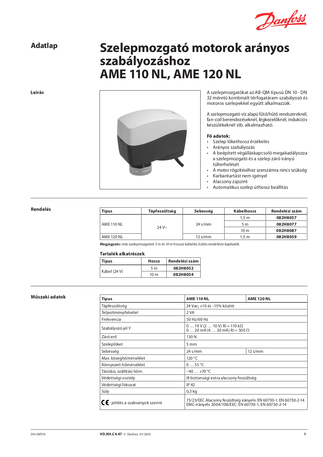 Danfoss AMV 110 NL, AMV 120 NL Data sheet