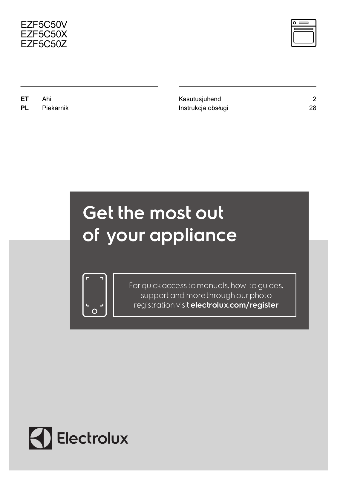 ELECTROLUX EZF5C50V, EZF5C50Z User guide - ManualMachine.com