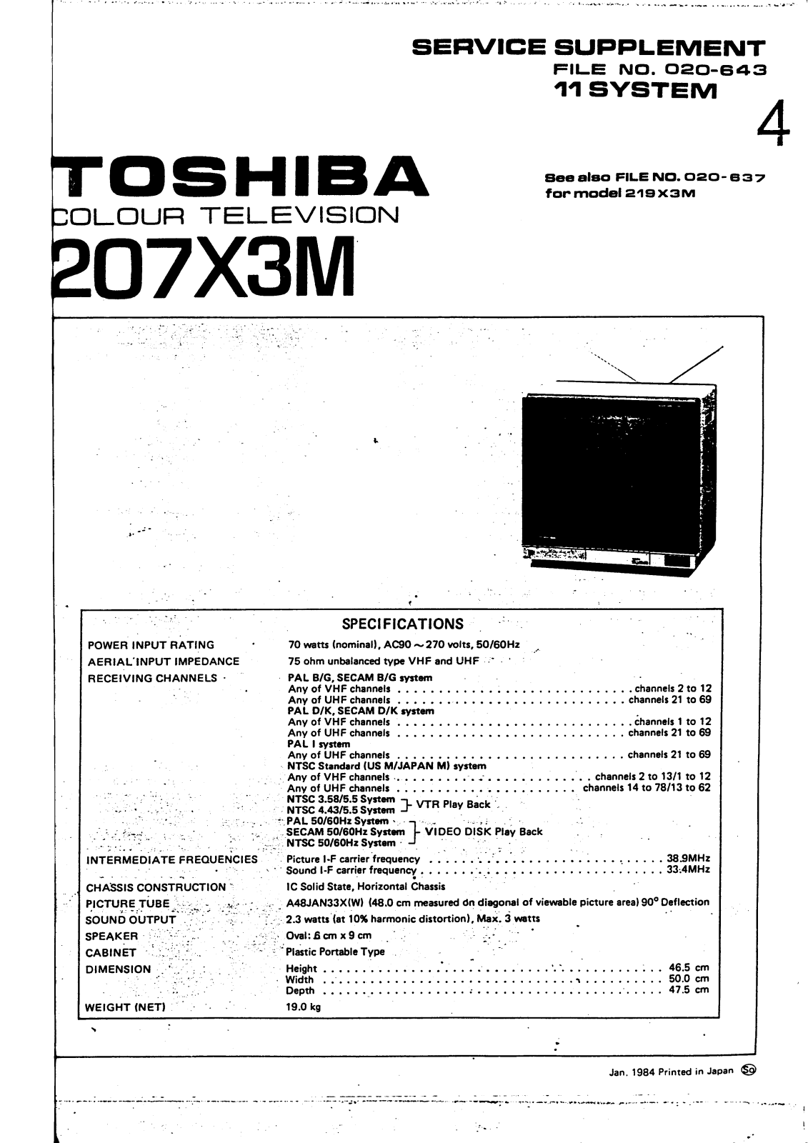 Toshiba 207X3M Service Manual