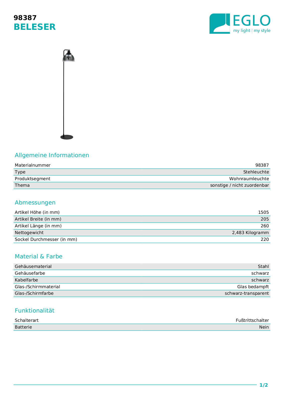 Eglo 98387 Service Manual