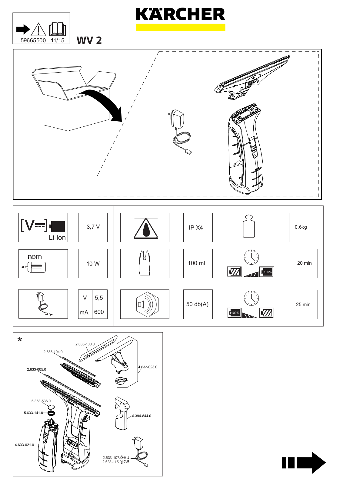 Karcher WV2 Instruction manual