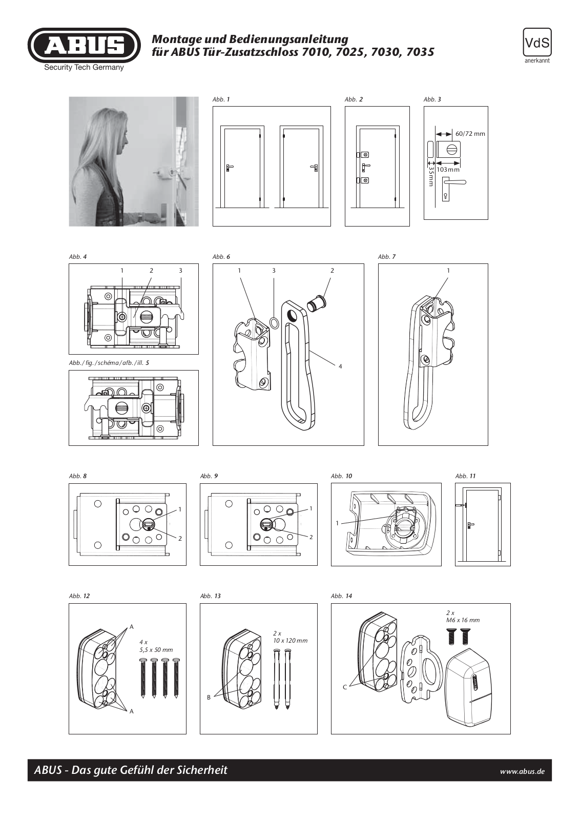 ABUS 7010, 7025, 7030, 7035 User guide