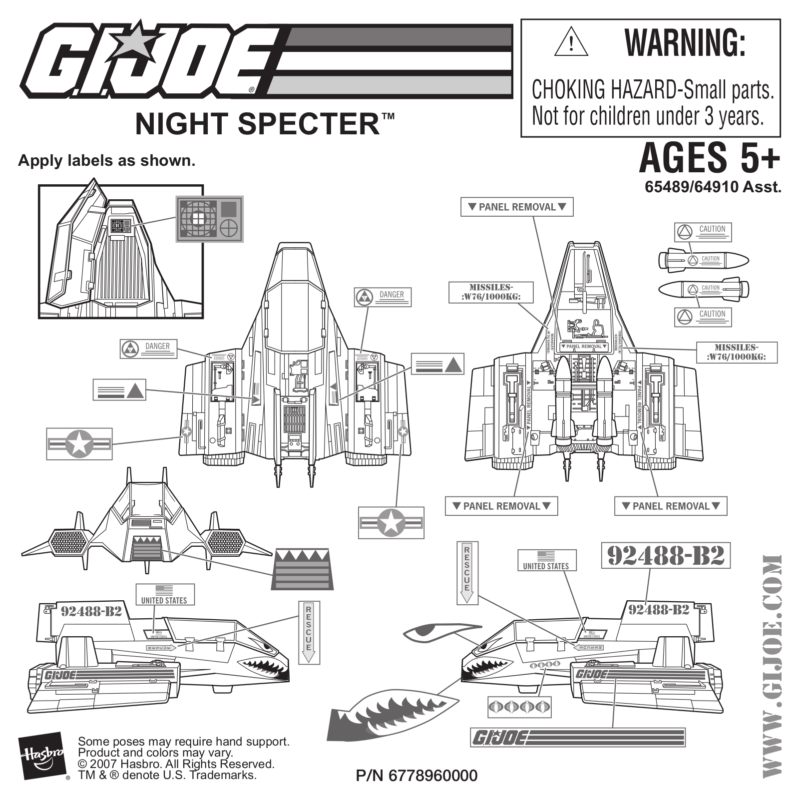 HASBRO GI Joe 25th Anniversary Night Specter User Manual