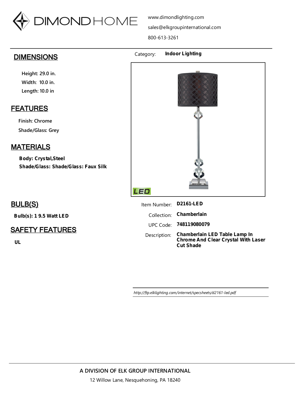 ELK Home D2161LED User Manual