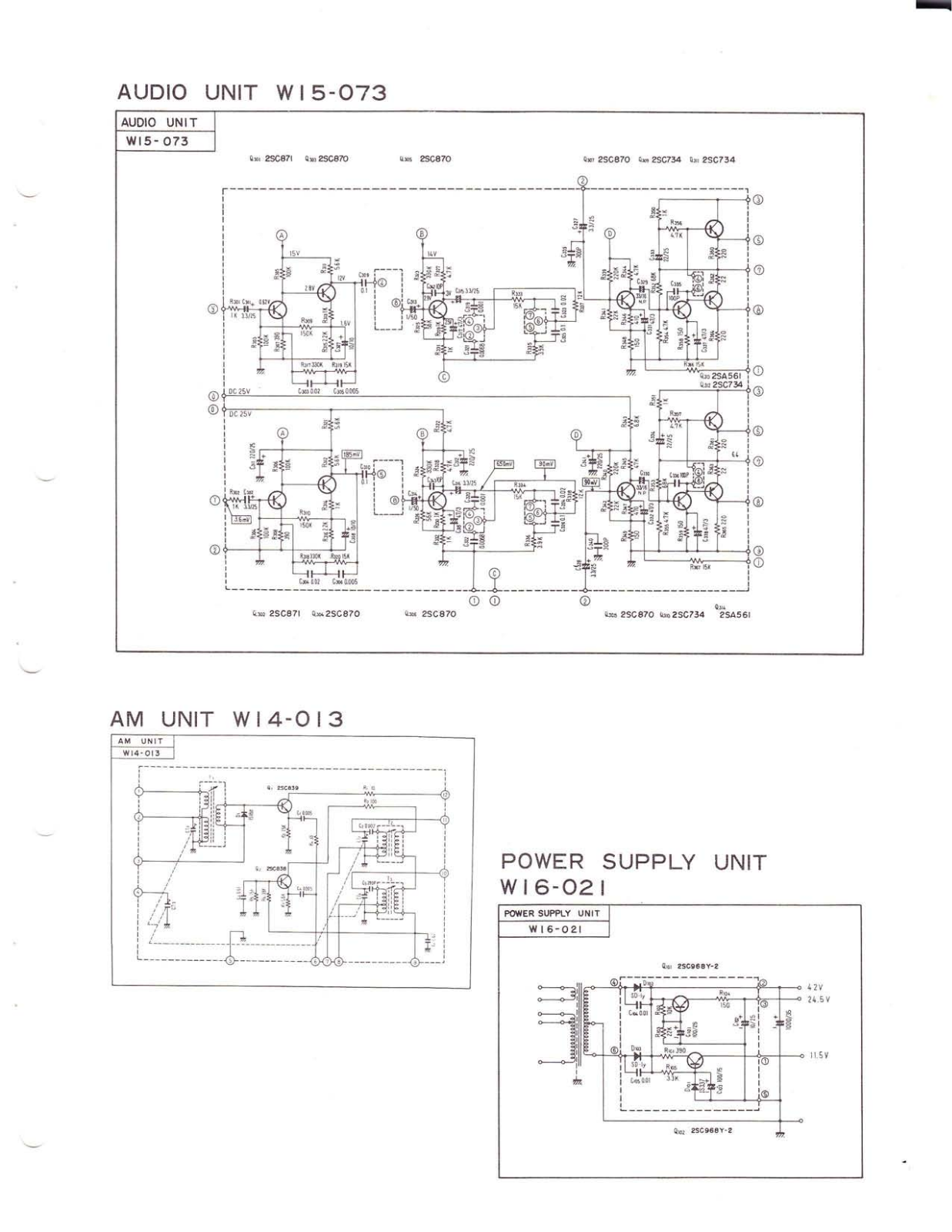 Pioneer W15-073, W14-013, W16-021 Schematic