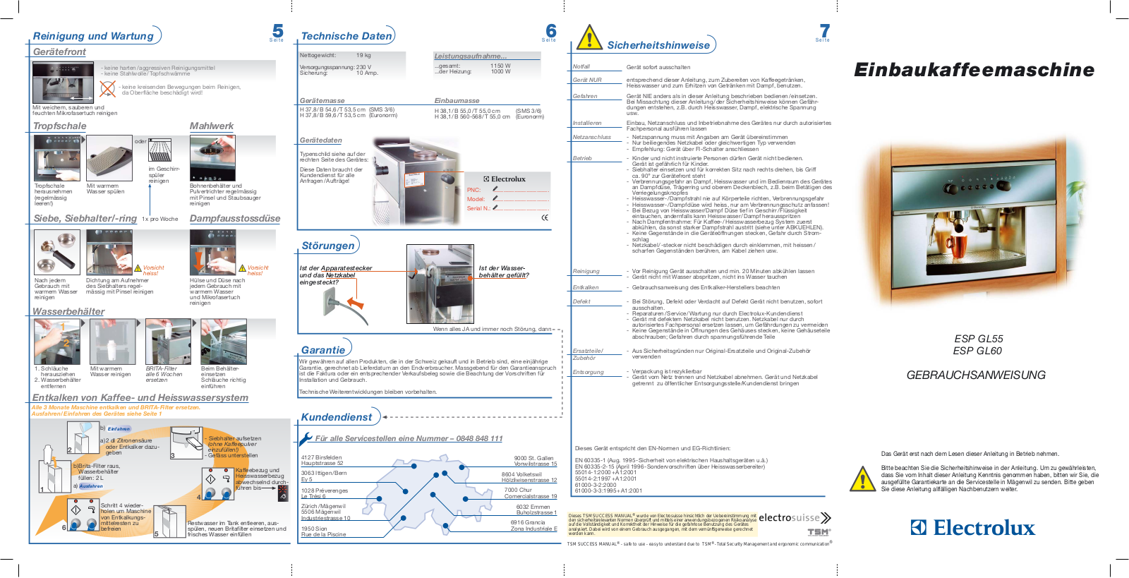 AEG ESPGL60, ESPGL55 User Manual