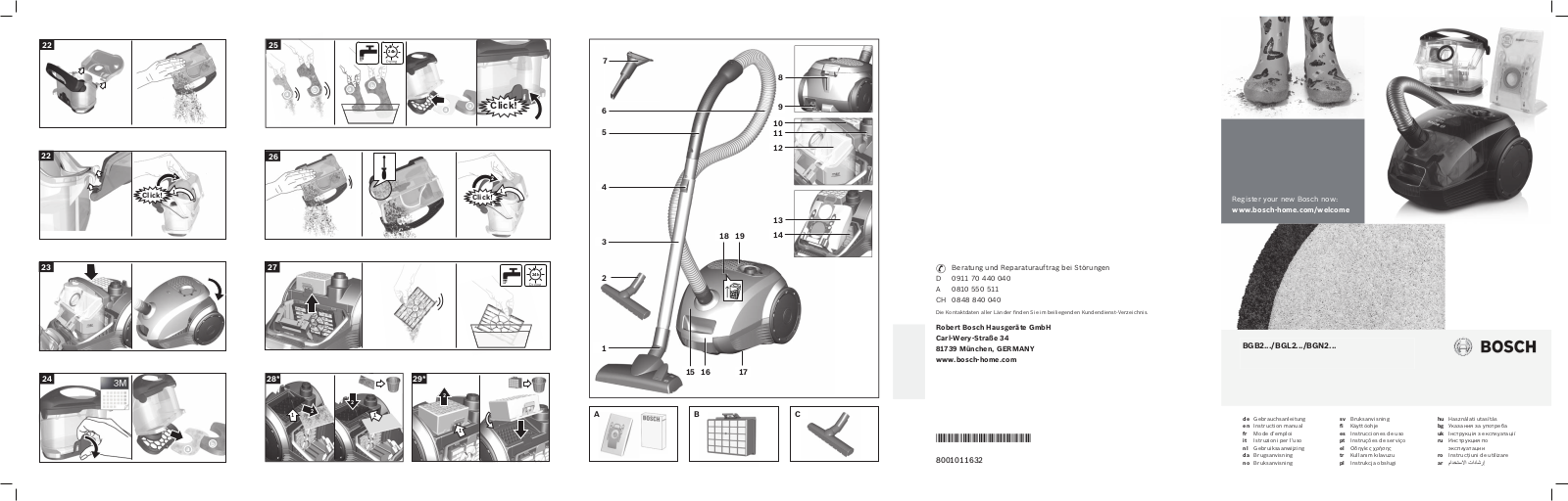 Bosch BGL 2B1328 User manual