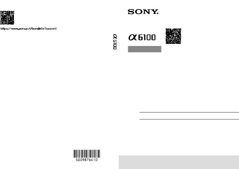 Sony Alpha A6100, ILCE-6100 Manual
