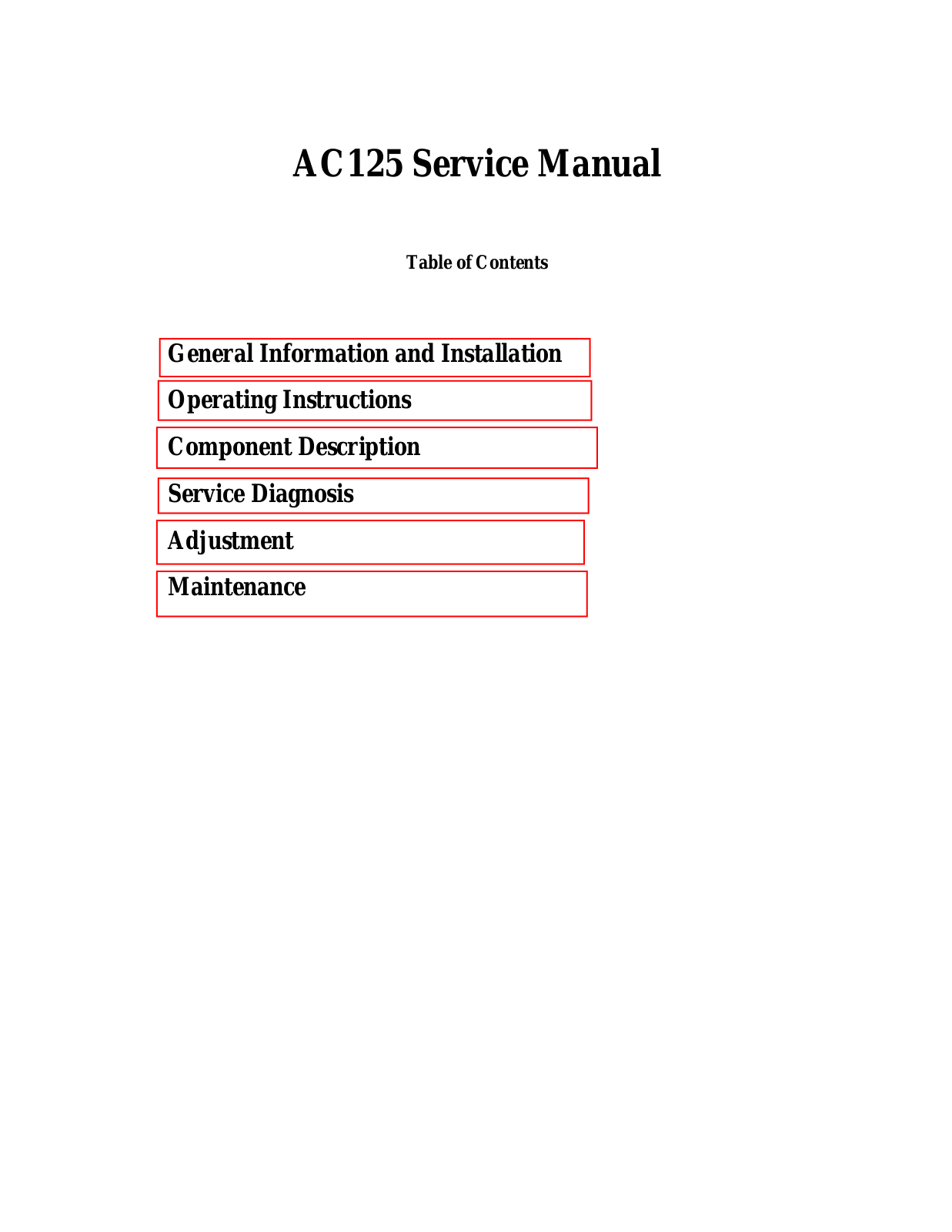 Scotsman AC125 Service Manual