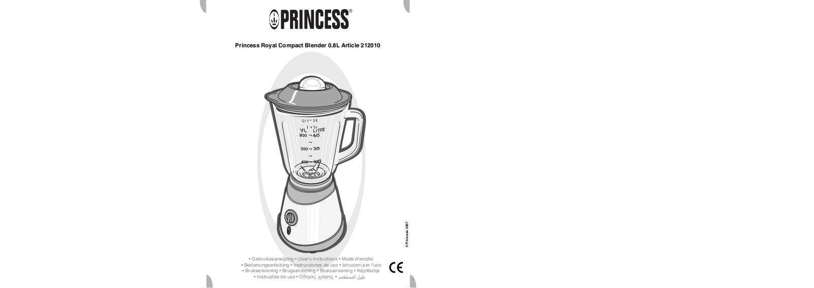 Princess 212010 Royal Compact User Manual