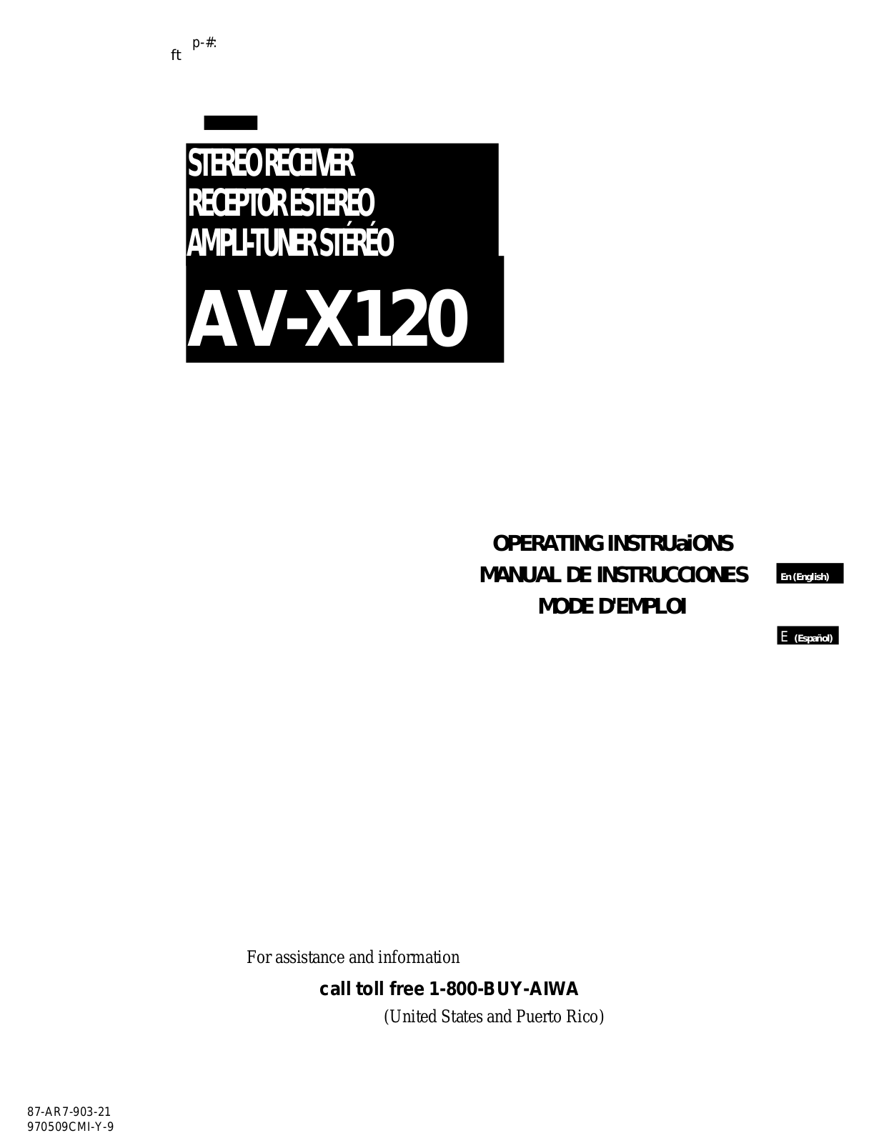Aiwa AV-X120 User Manual