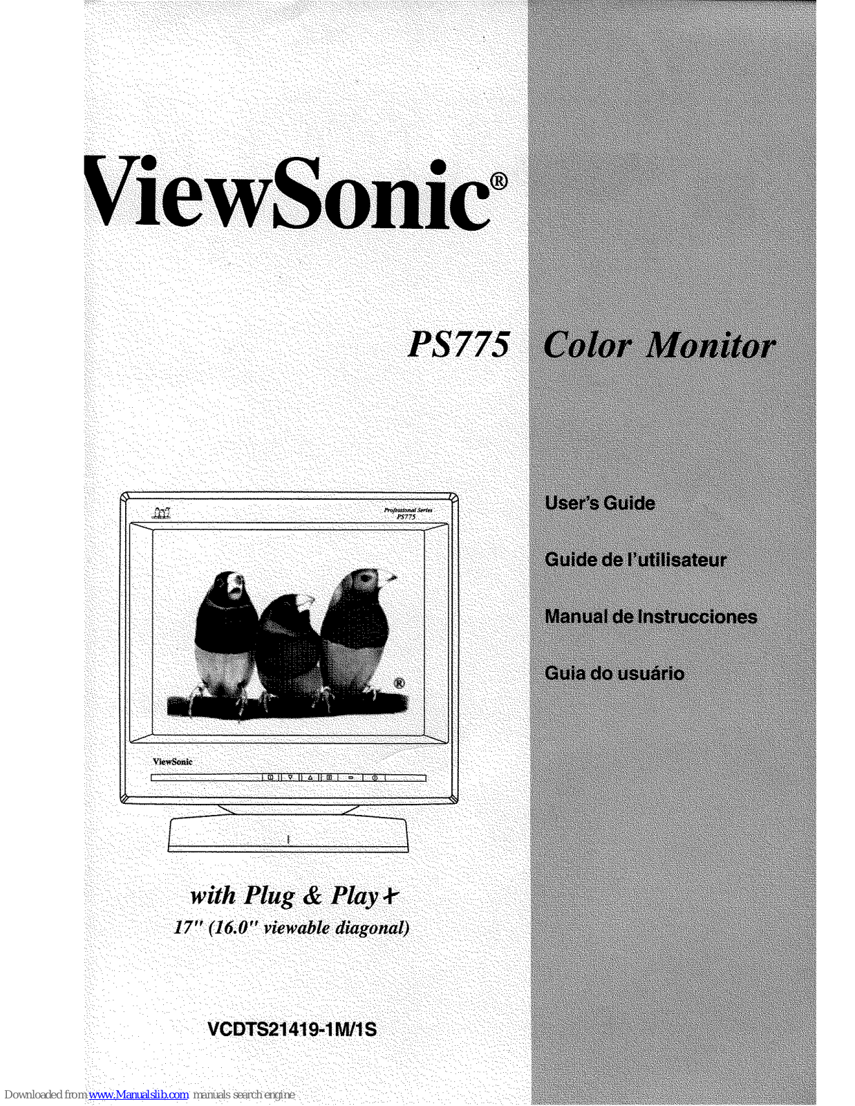 ViewSonic PS775, VCDTS21419-1M, VCDTS21419-1S User Manual