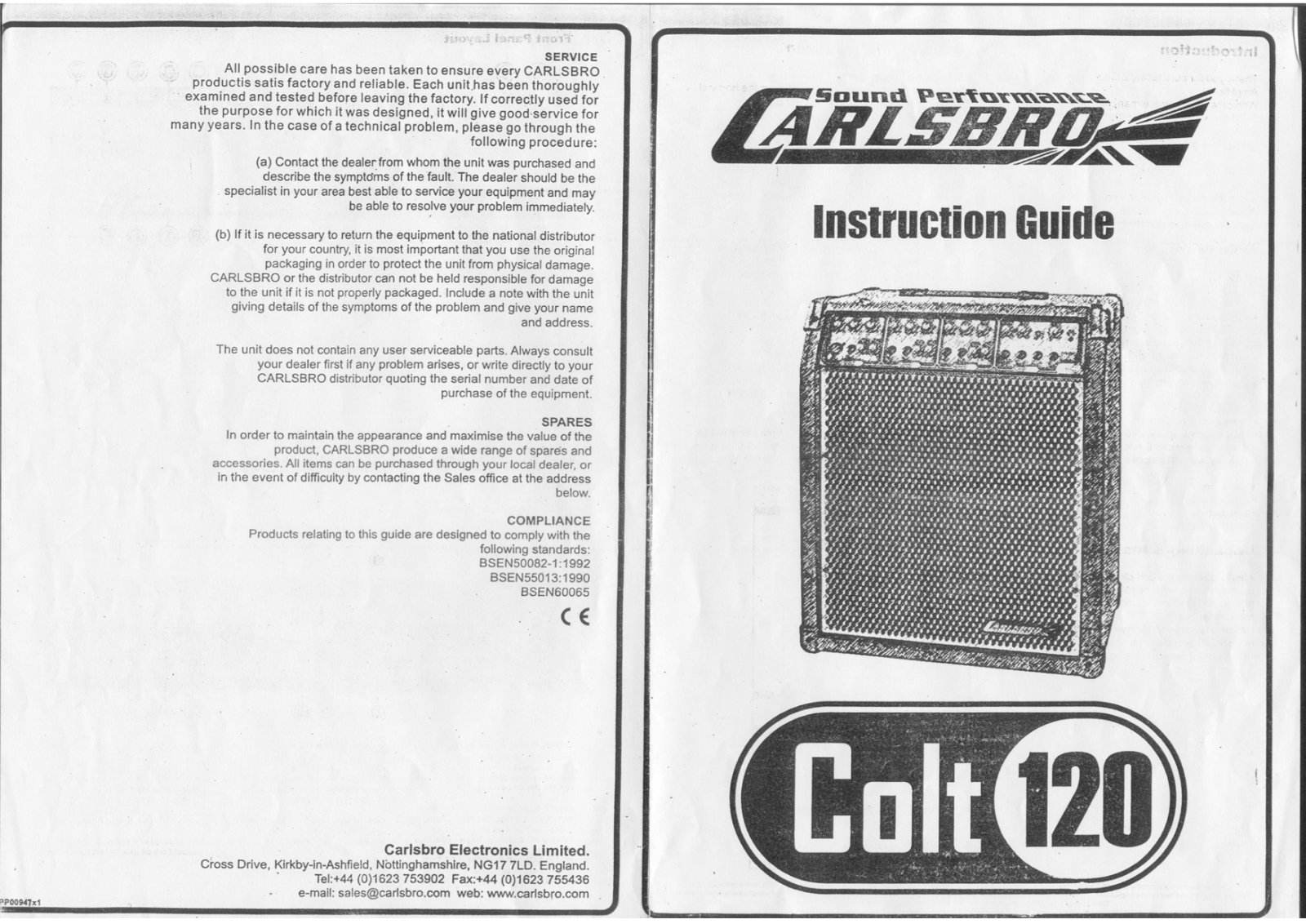 Carlsbro COLT 120 SIDE 01 User Manual