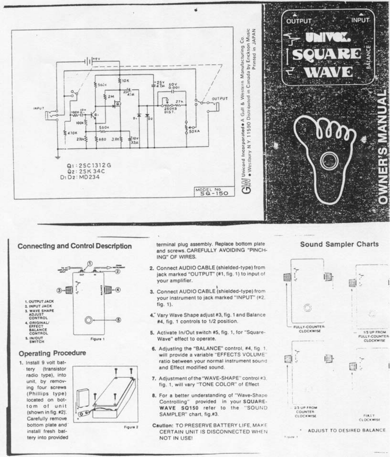 Univox sq 150 schematic