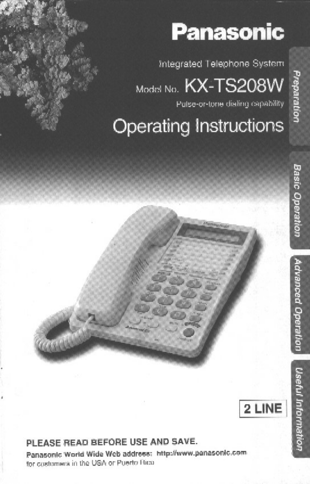 Panasonic KX-TS208W User Manual