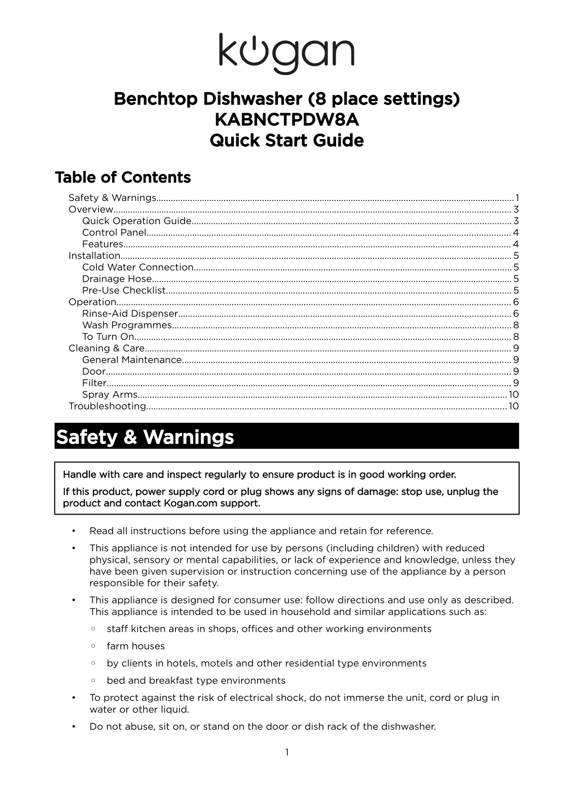 Kogan KABNCTPDW8A User Manual