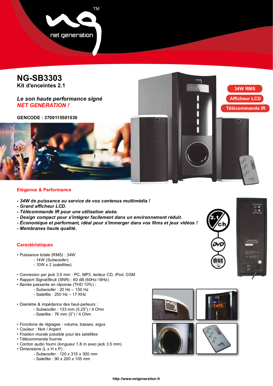 NET GENERATION NG-SB3303 User Manual