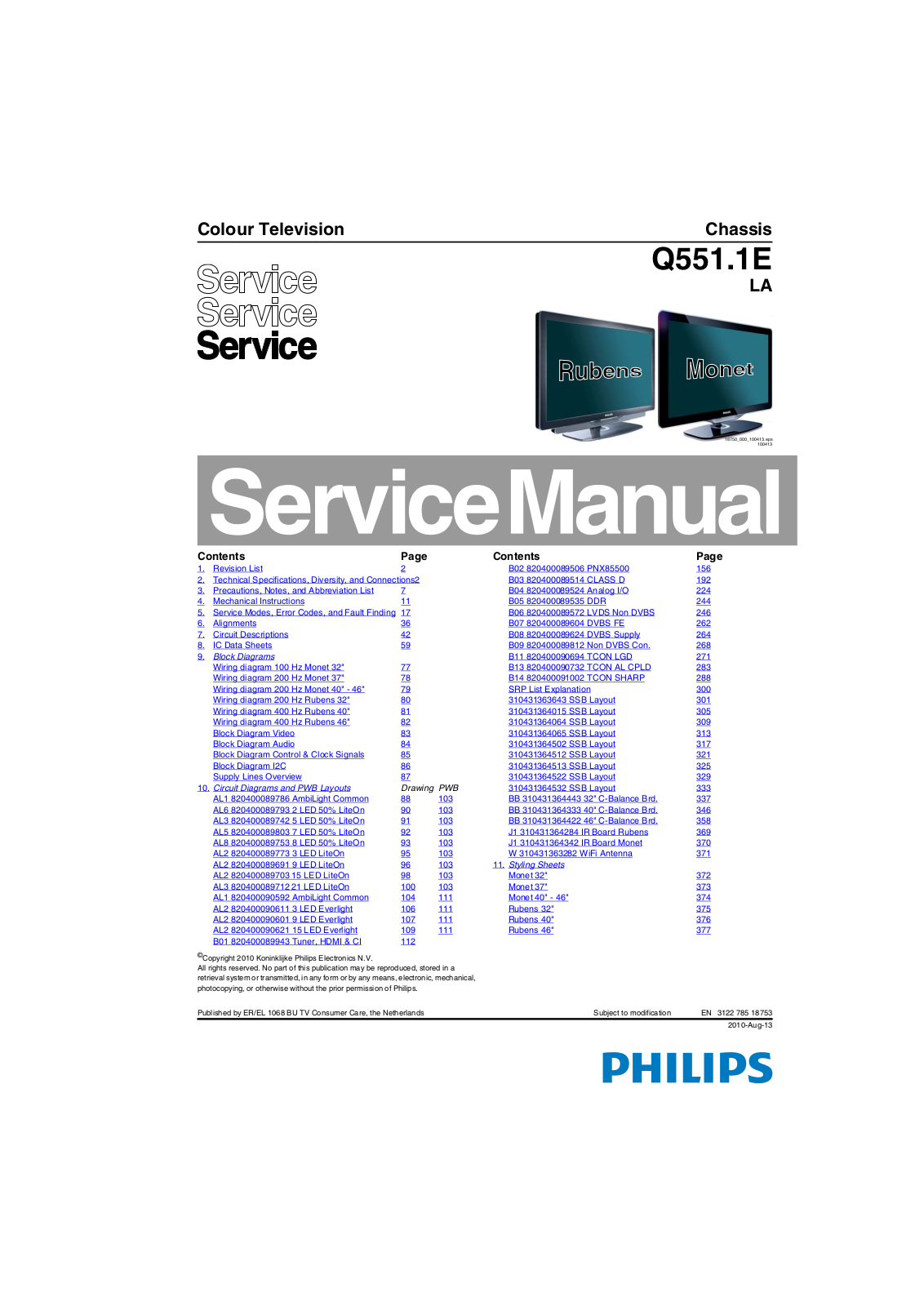 Philips Q551.1E-LA Schematic