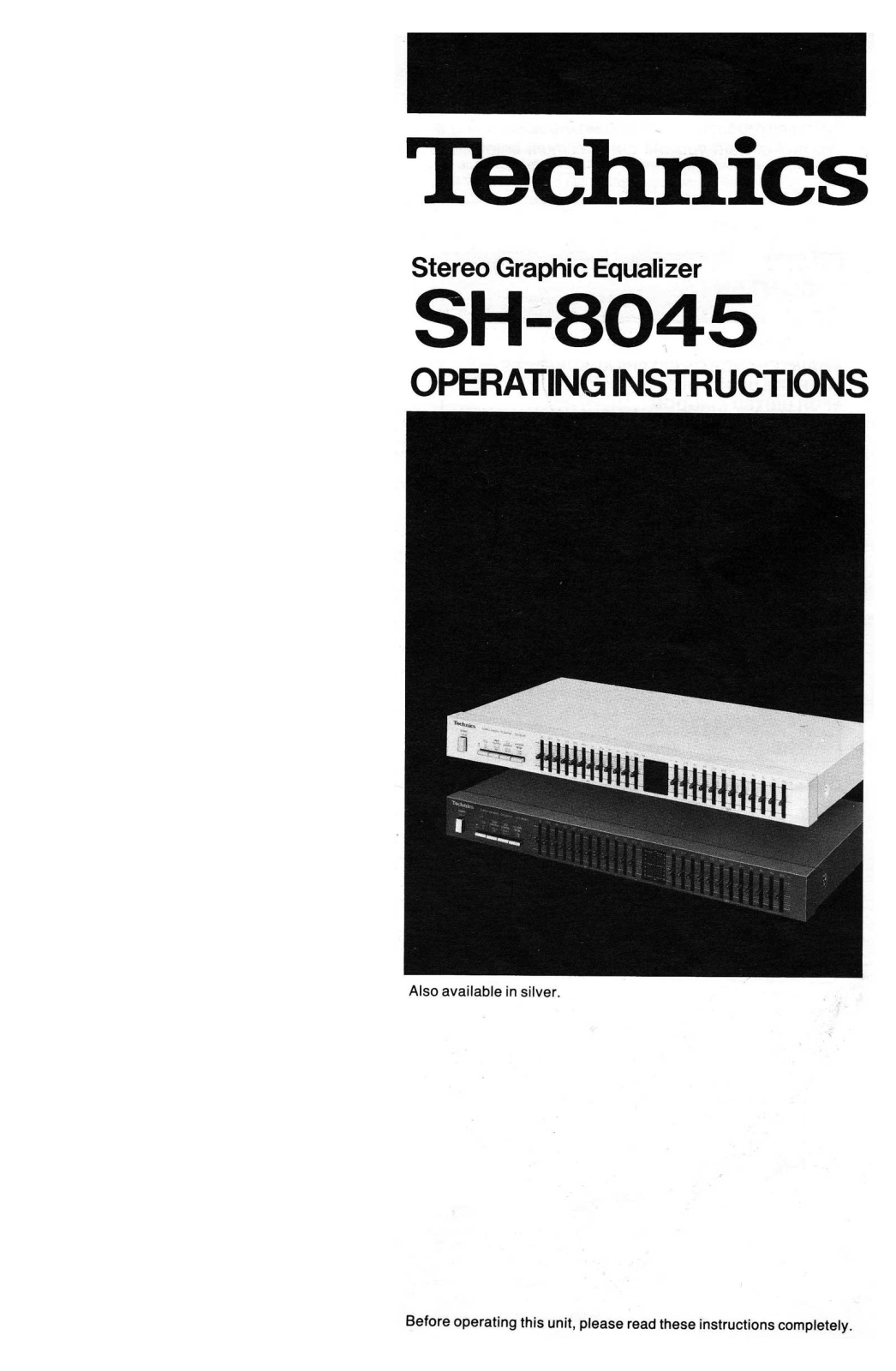 Technics SH-8045 Owners Manual