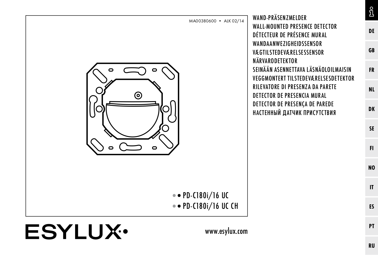 ESYLUX PD-C 180i-16 UC operation manual