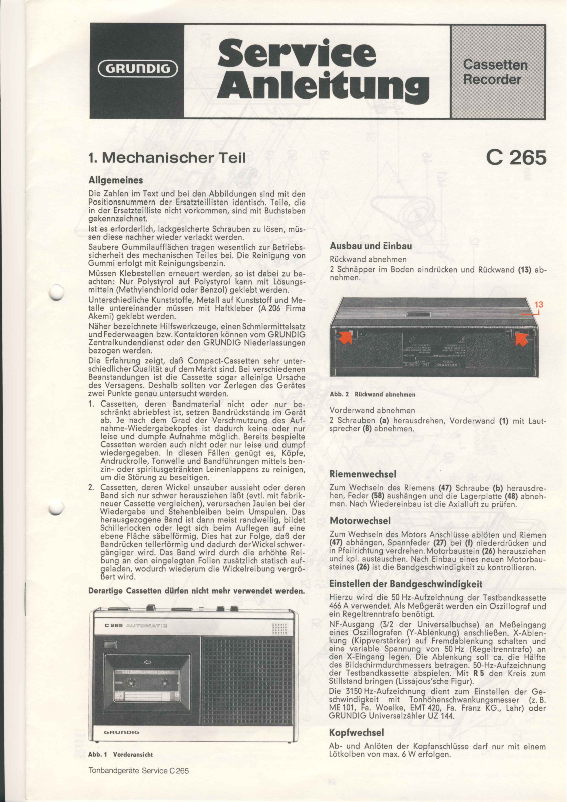 Grundig C-265-AUTOMATIC Service Manual