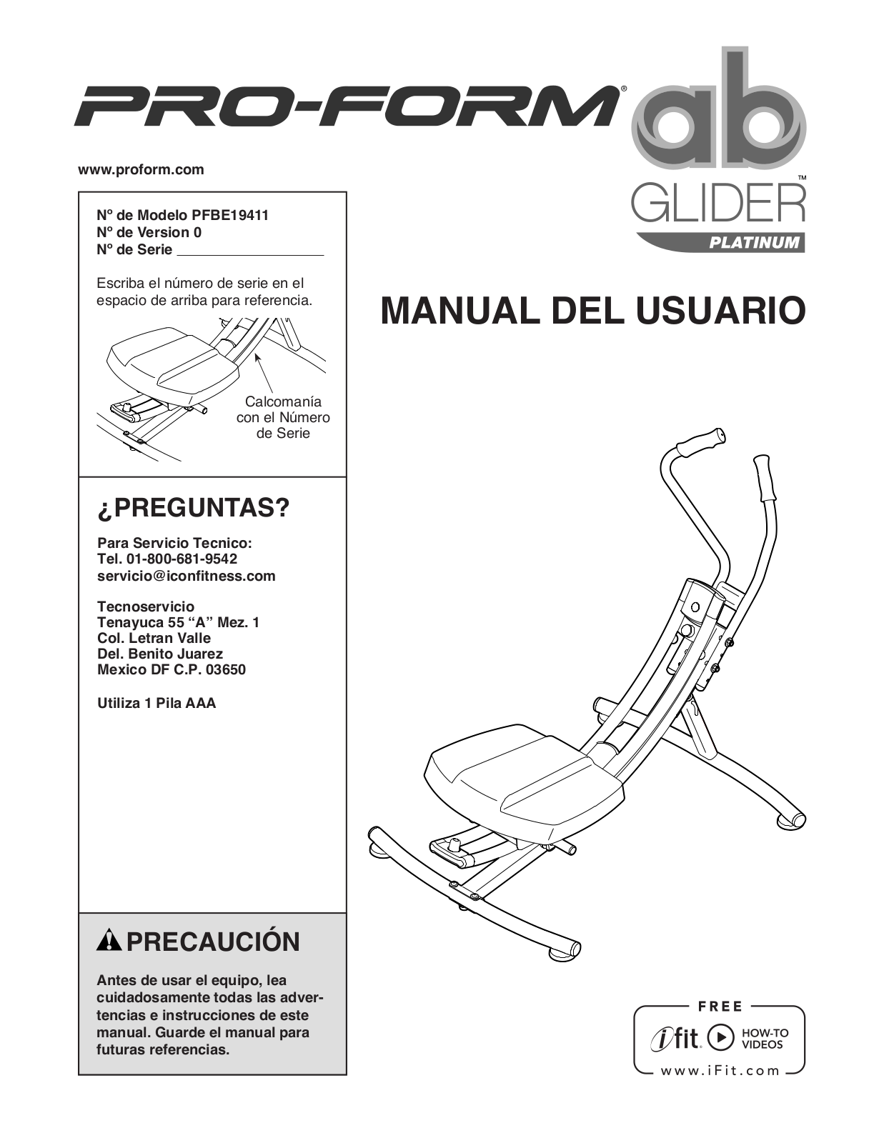 ProForm PFBE194110 User Manual