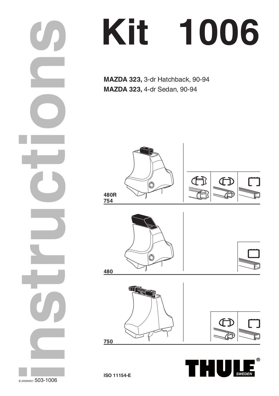 Thule 1006 Instructions Manual