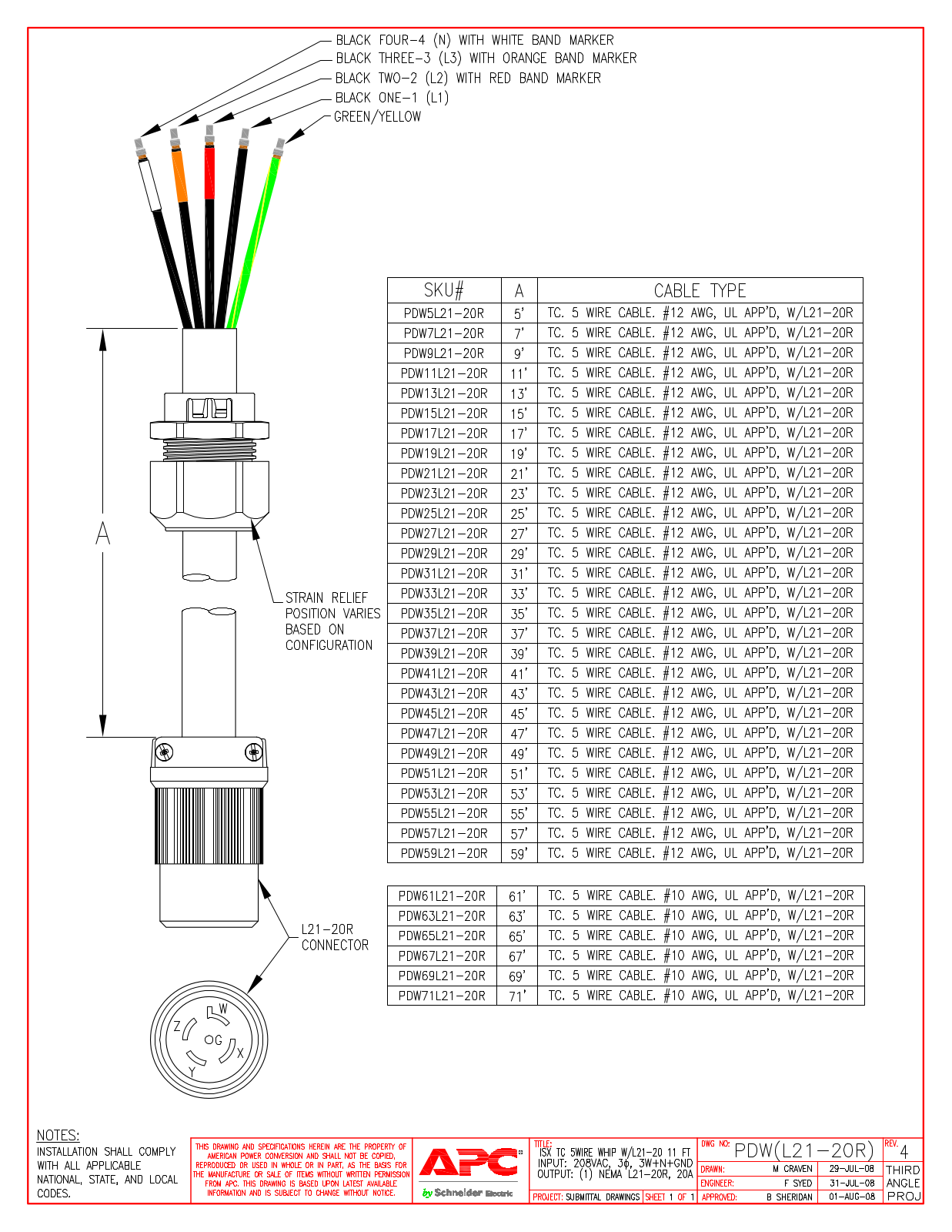 APC PDW13L21, PDW13L21-20R User Manual