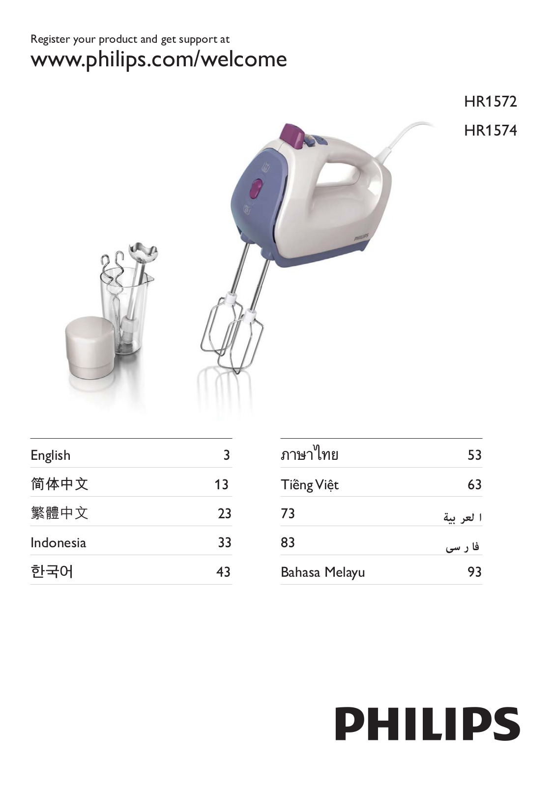 Philips HR 1572 User Manual