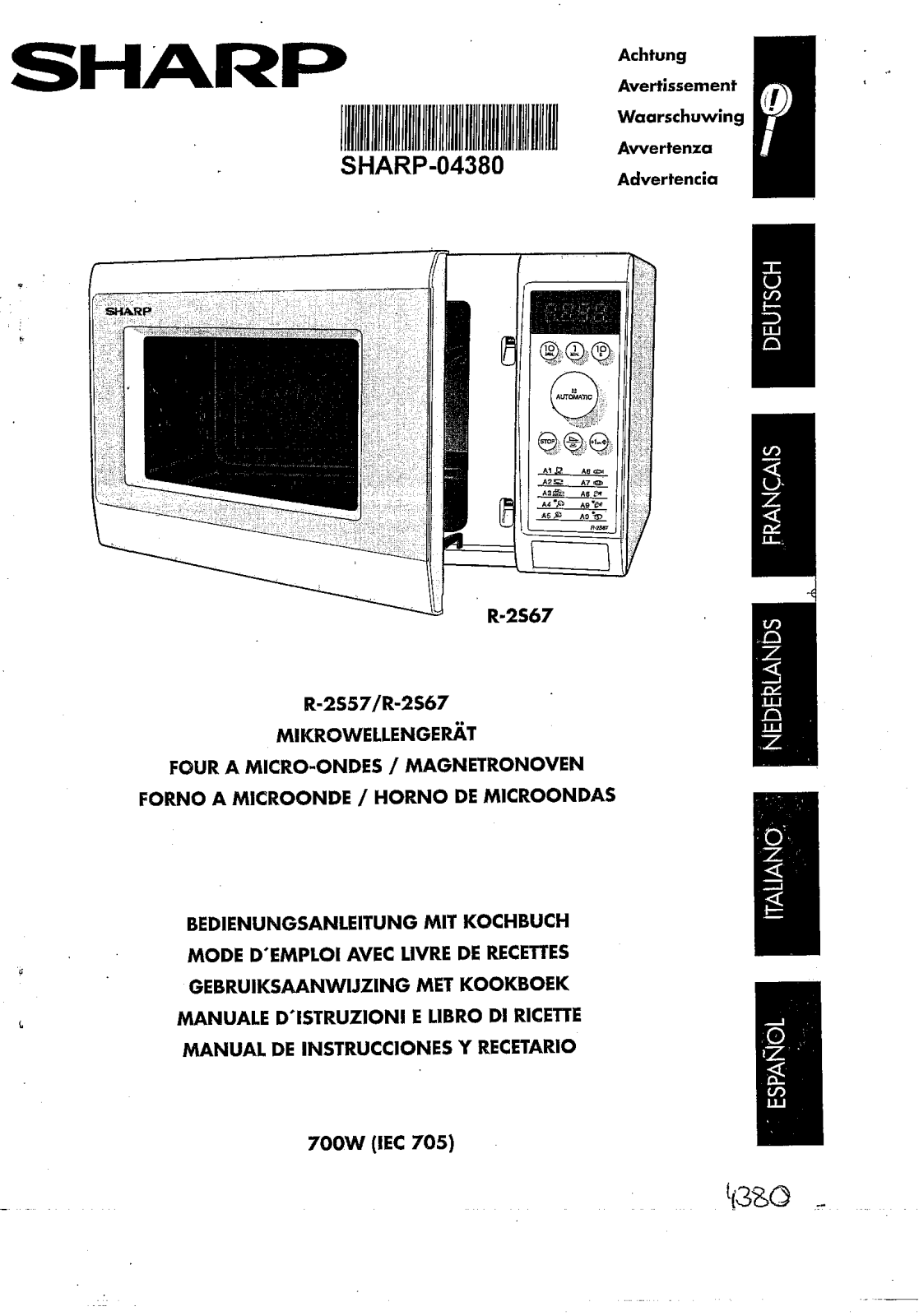 SHARP R-2S57, R-2S57N, R-2S67 User Manual