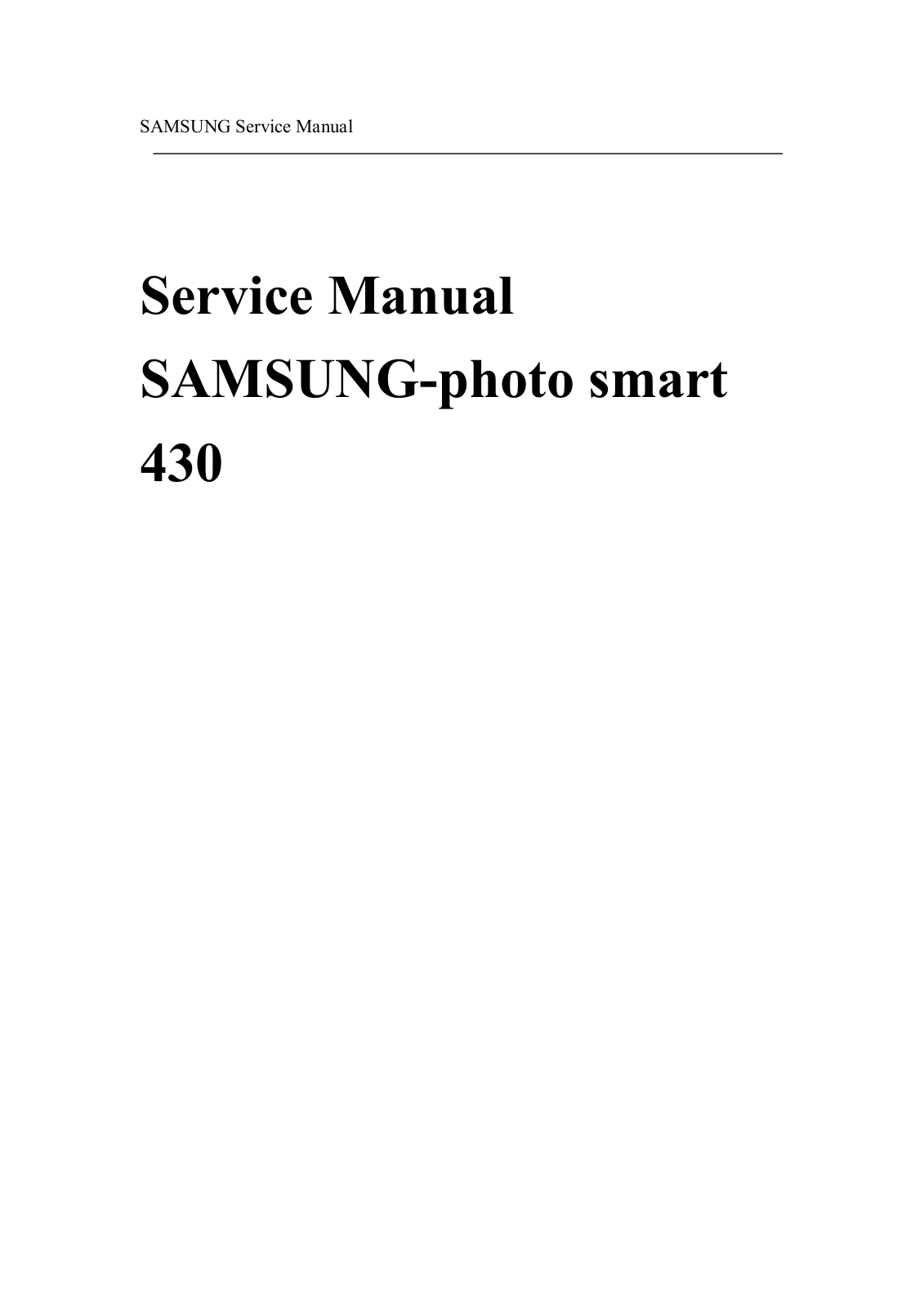 SAMSUNG DIGIMAX 430 Service Manual