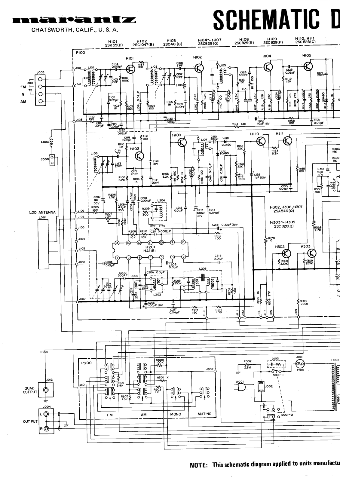 Marantz 104part1 Schematic