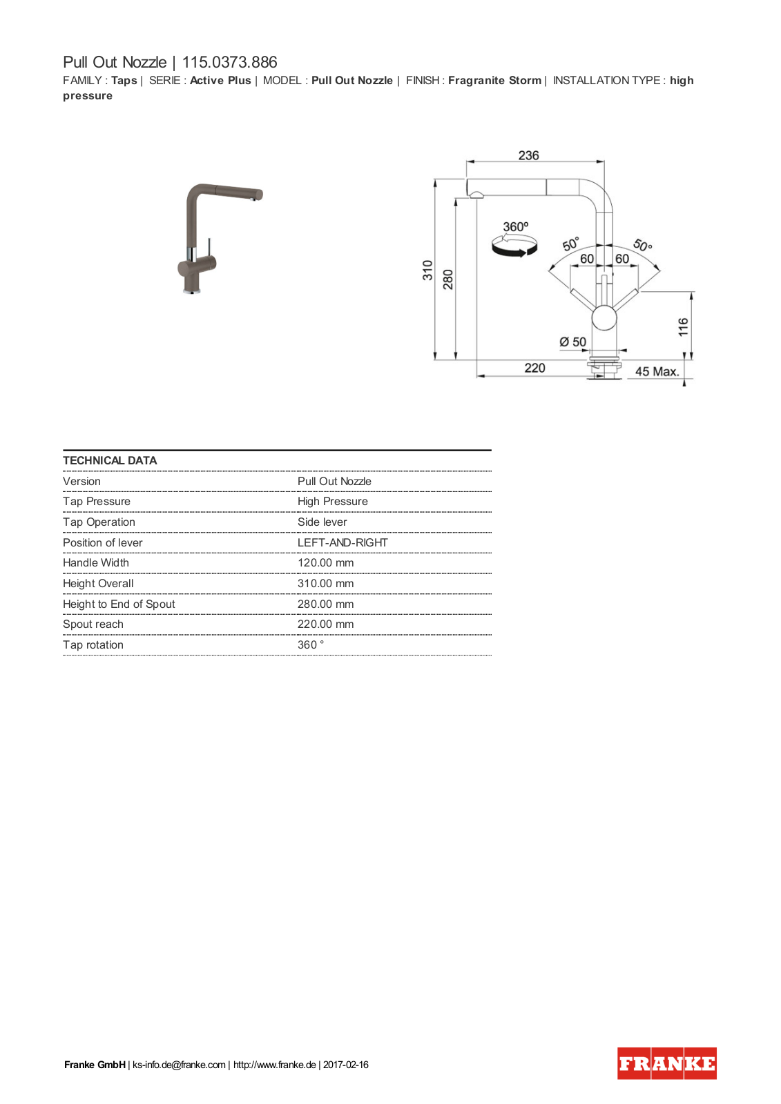 Franke 115.0373.886 Service Manual