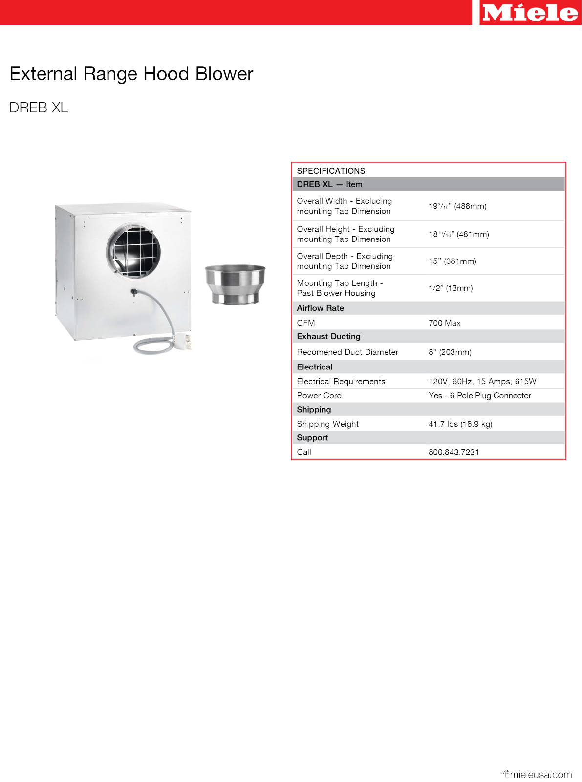 Miele DREB XL Specifications - ManualMachine.com