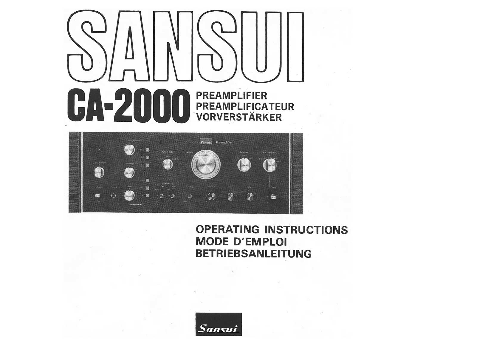 Sansui CA-2000 Owners Manual