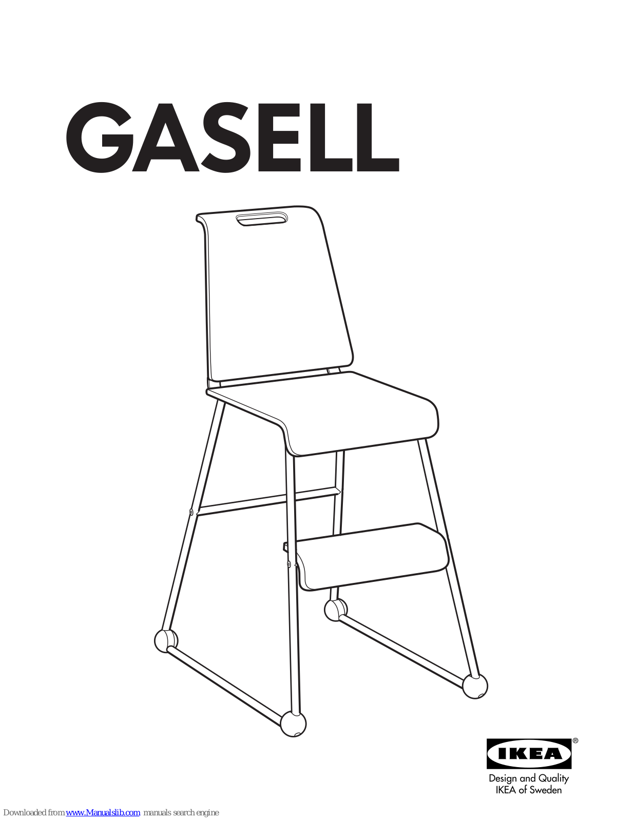 IKEA GASELL AA-93921-4, EXPEDIT CASTORS, BEDDINGE SOFA BED COVER, BERNHARD CHAIR, GILBERT CHAIR Assembly Instructions Manual