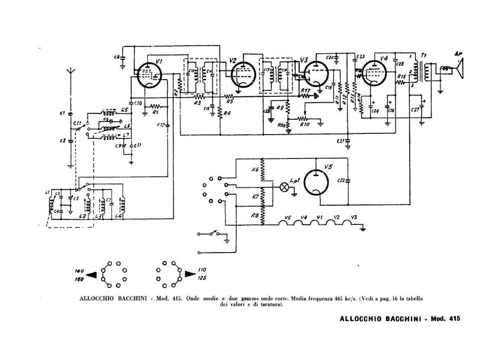 Allocchio Bacchini 415 schematic