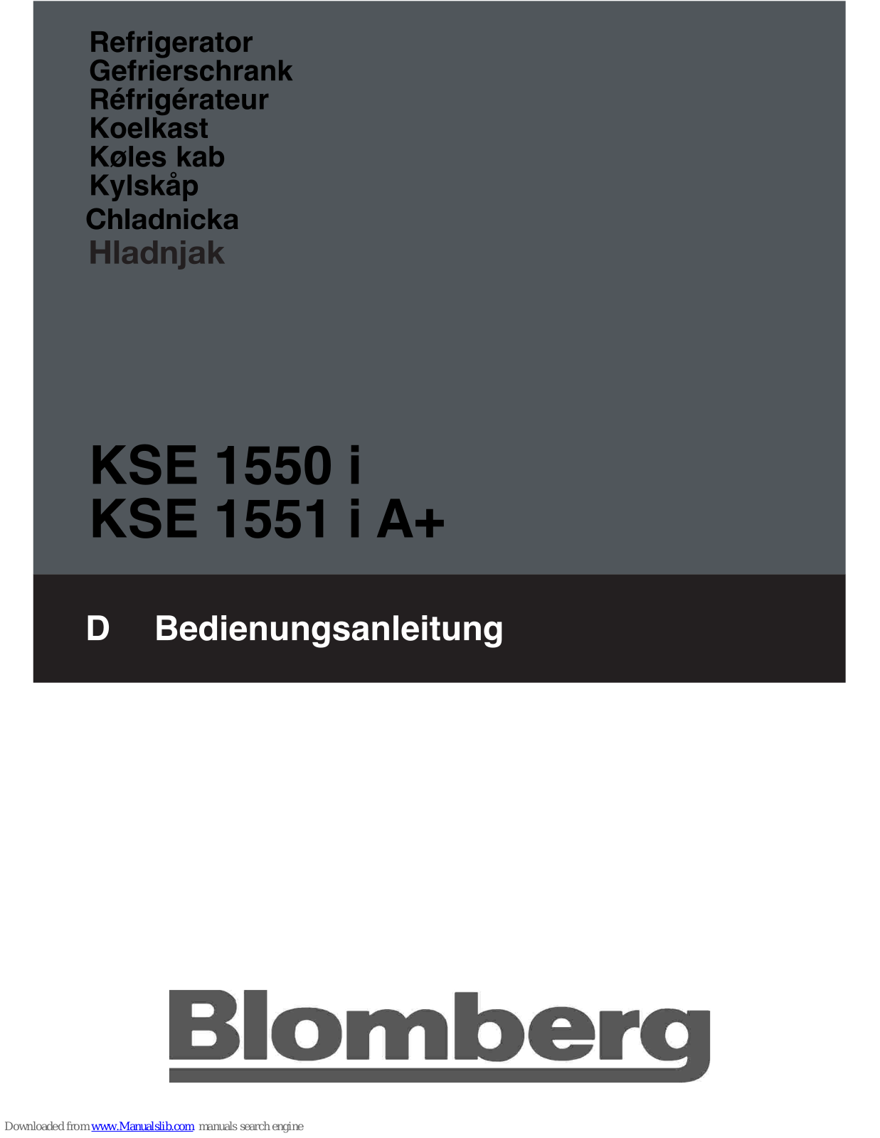 Blomberg KSE 1550 i, KSE 1551 i A+ User Manual