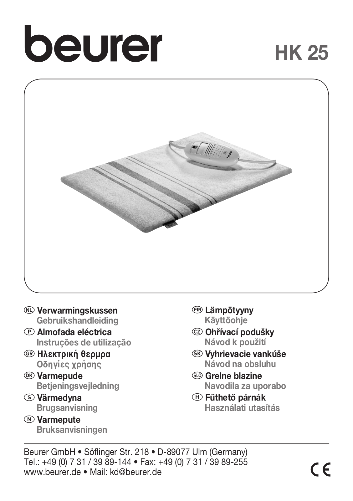 Beurer HK 25 User guide