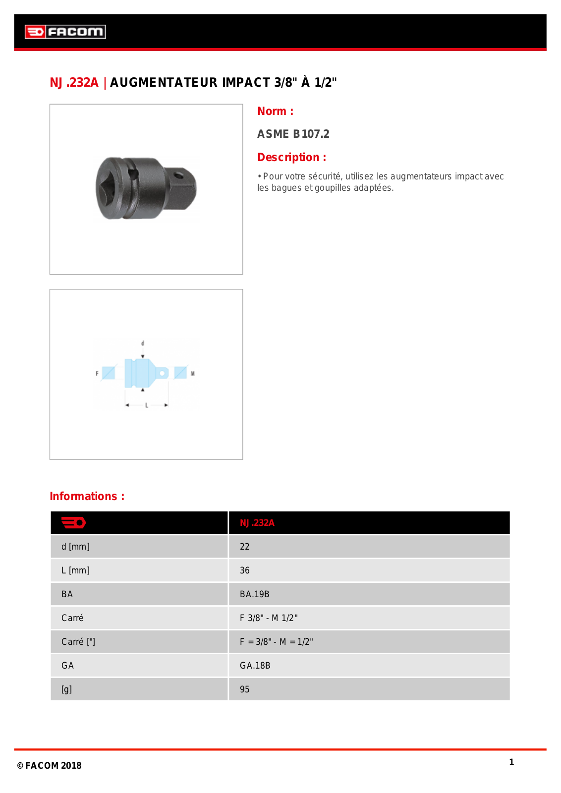 Facom NJ.232A Specification - ManualMachine.com