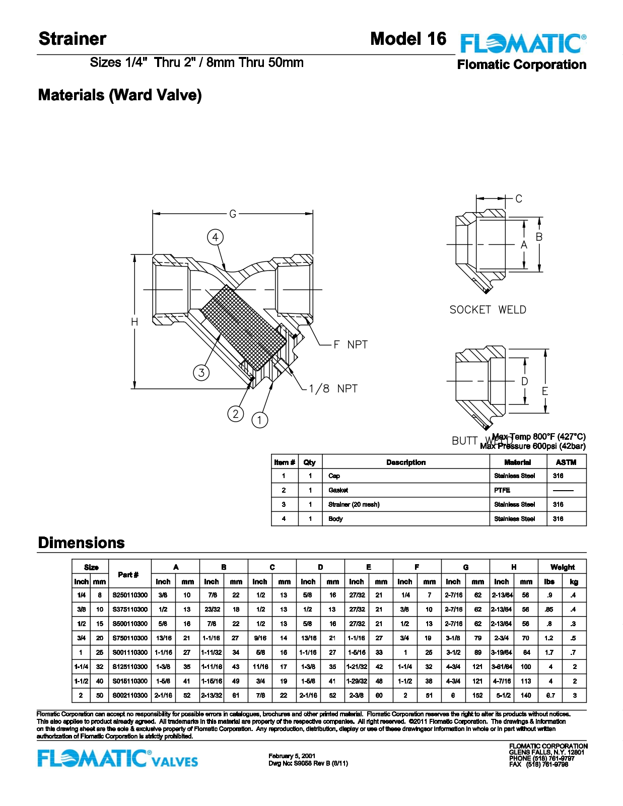 Flomatic 16 Parts List