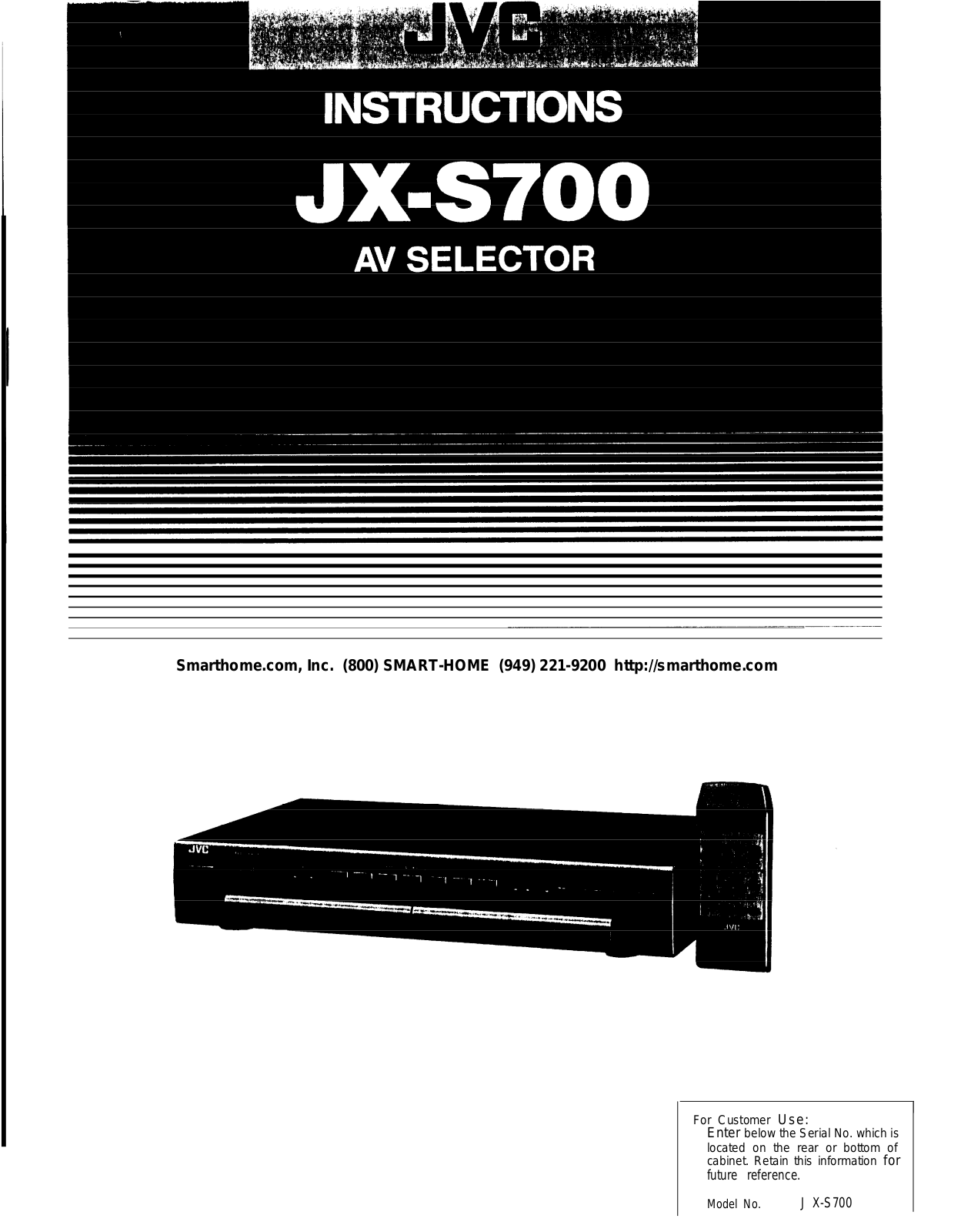 JVC JX-S700 Manual