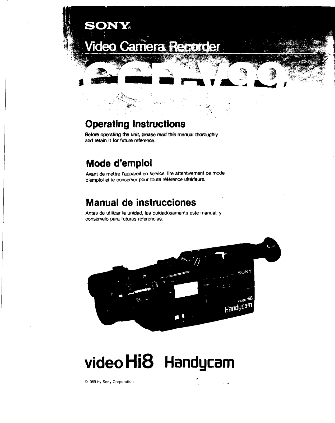 Sony CCD-V99 User Manual