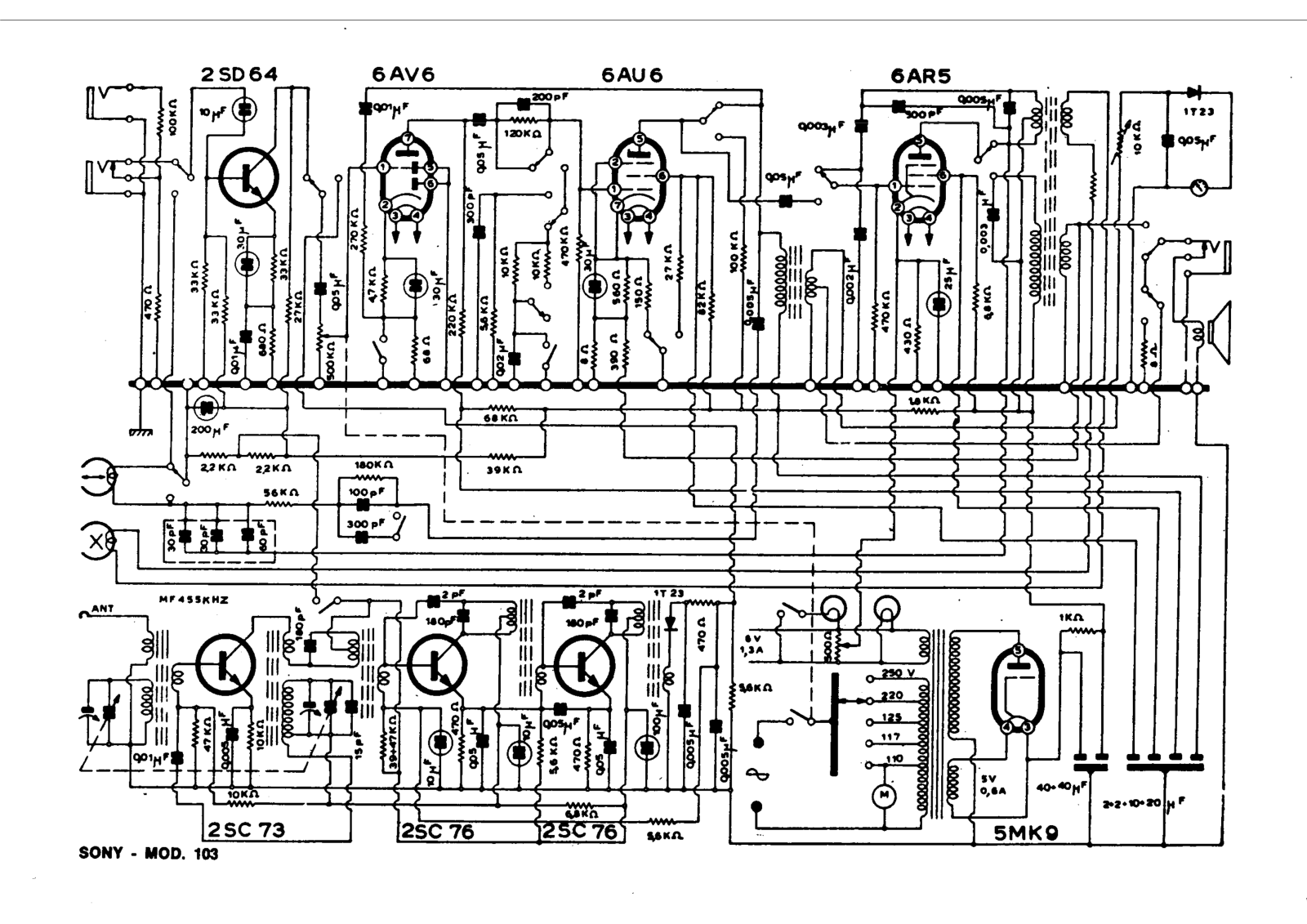 Sony 103 schematic