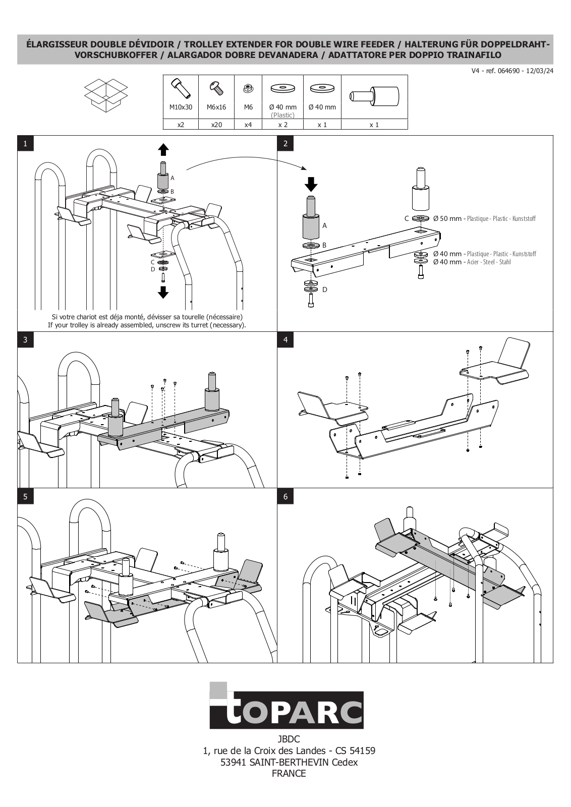 GYS TROLLEY EXTENDER FOR DOUBLE WIRE FEEDER User guide - ManualMachine.com