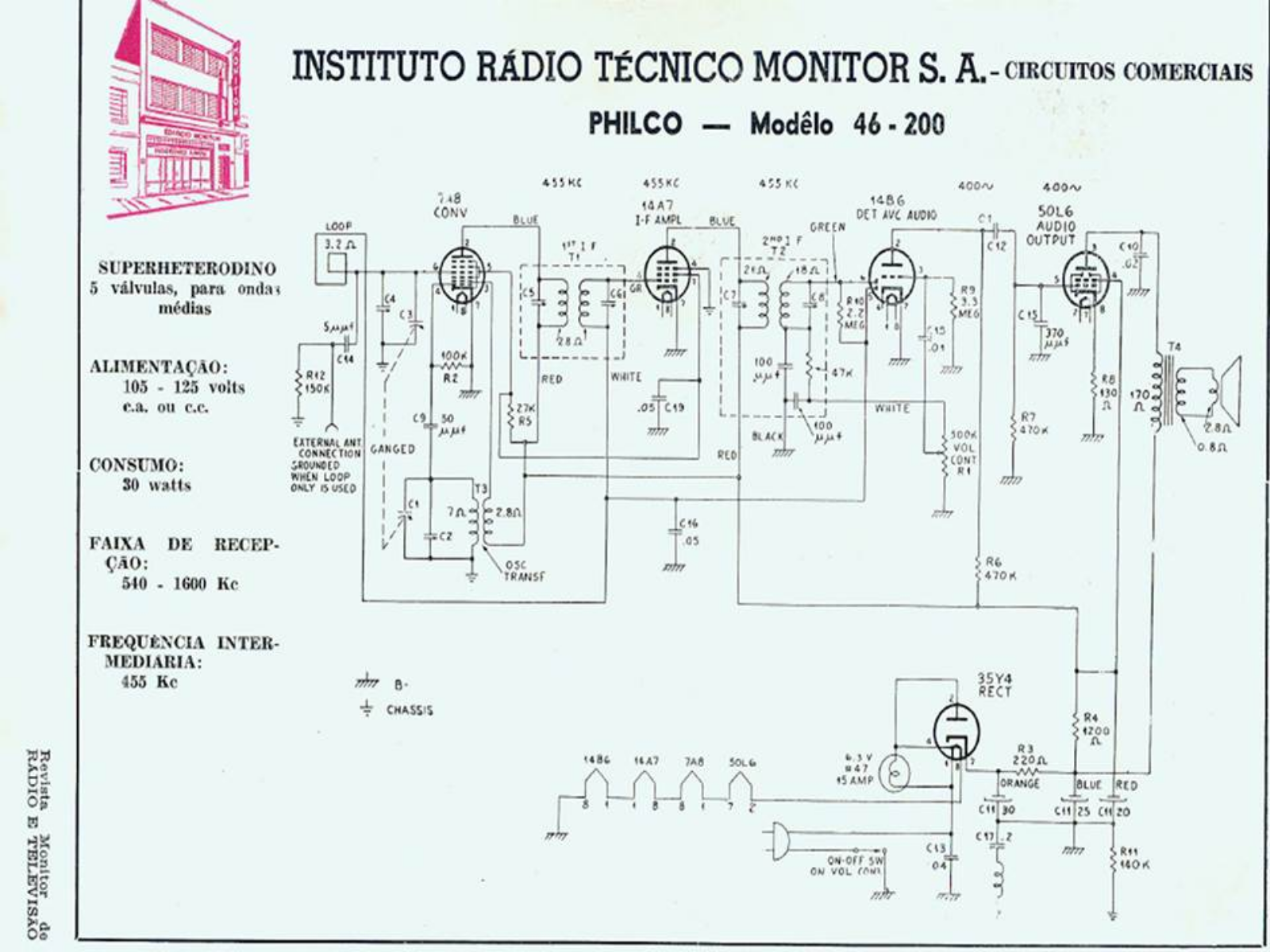 Philco 46-200 Schematic