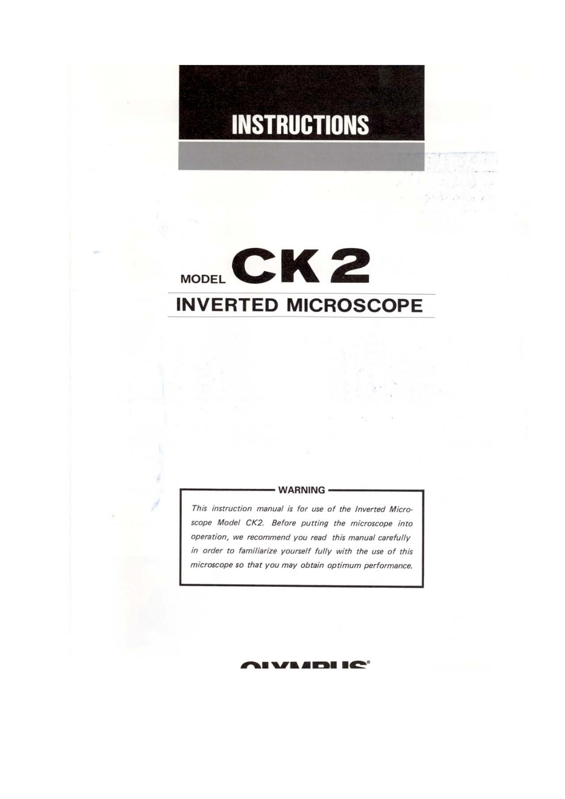 Olympus CK2 User Manual