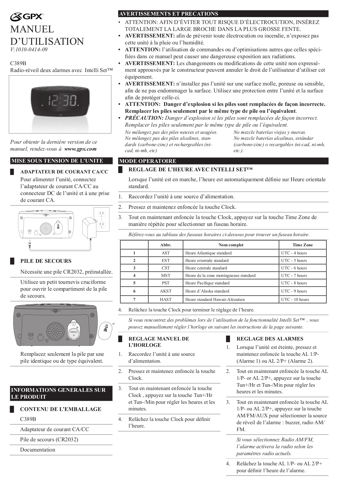 GPX C389B User Manual