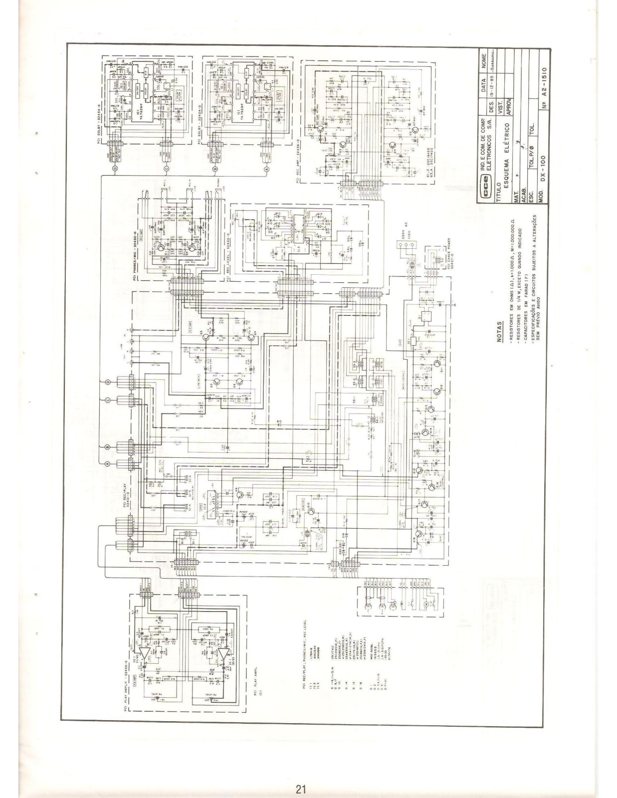 CCE DX-100 Schematic