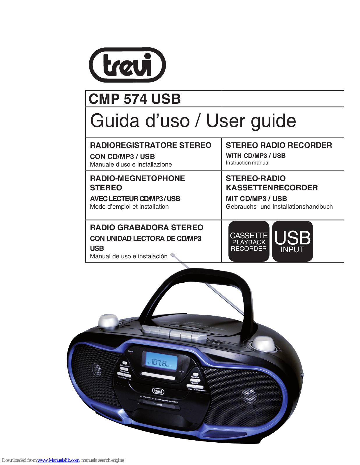 Trevi CMP 574 USB User Manual - ManualMachine.com
